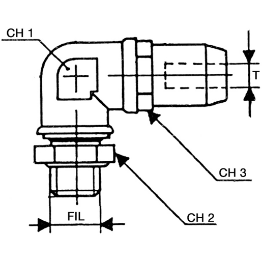 WINKEL-DREHSTECKER 12x16 16x1,5 S/G Technische Zeichnung von WINKEL-DREHSTECKER 12x16 16x1,5 S/G 100